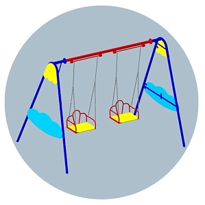 Качели двойные со спинкой К-04 Облачко