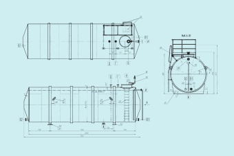 Чертеж Бак аккумулятор горячей воды БАГВ-50 м3